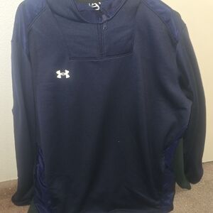 Under Armour Dark Blue Half-Zip Pullover Two Zipped Up Pockets